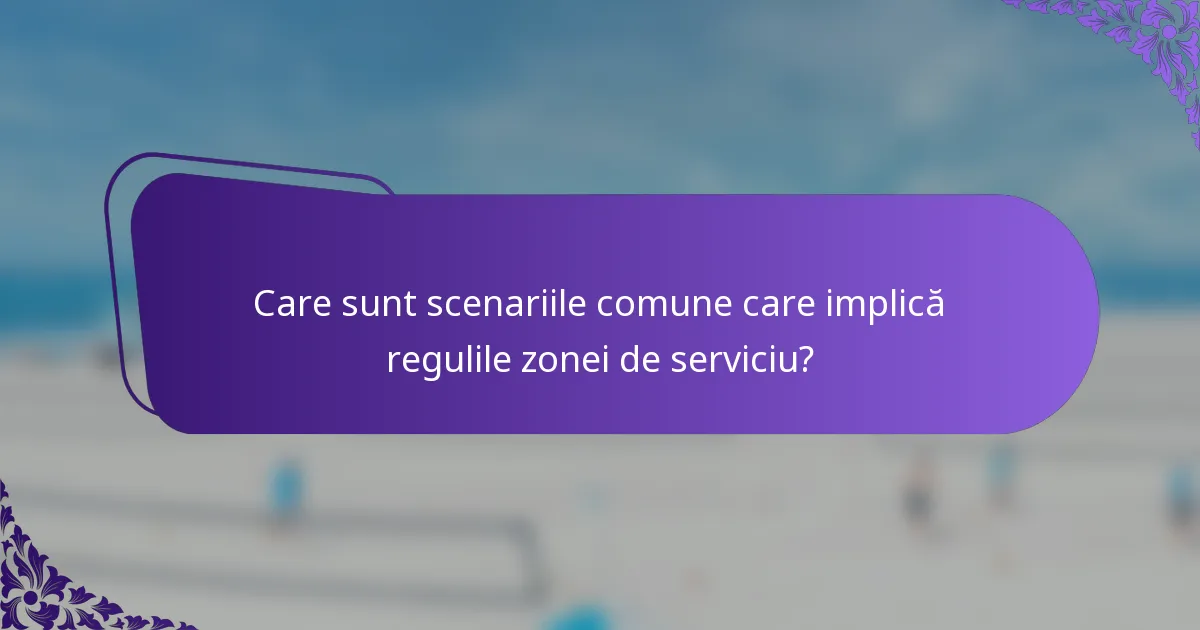 Care sunt scenariile comune care implică regulile zonei de serviciu?