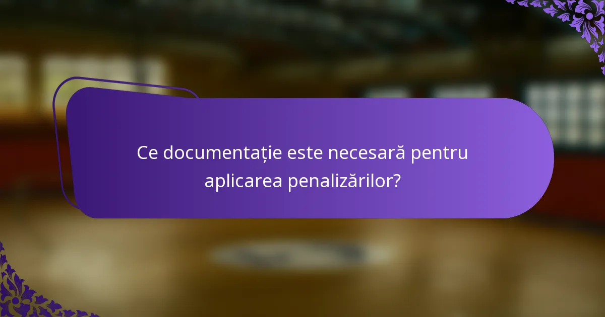 Ce documentație este necesară pentru aplicarea penalizărilor?