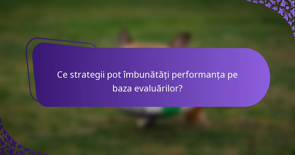 Ce strategii pot îmbunătăți performanța pe baza evaluărilor?