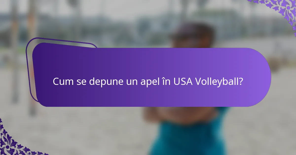 Cum se depune un apel în USA Volleyball?